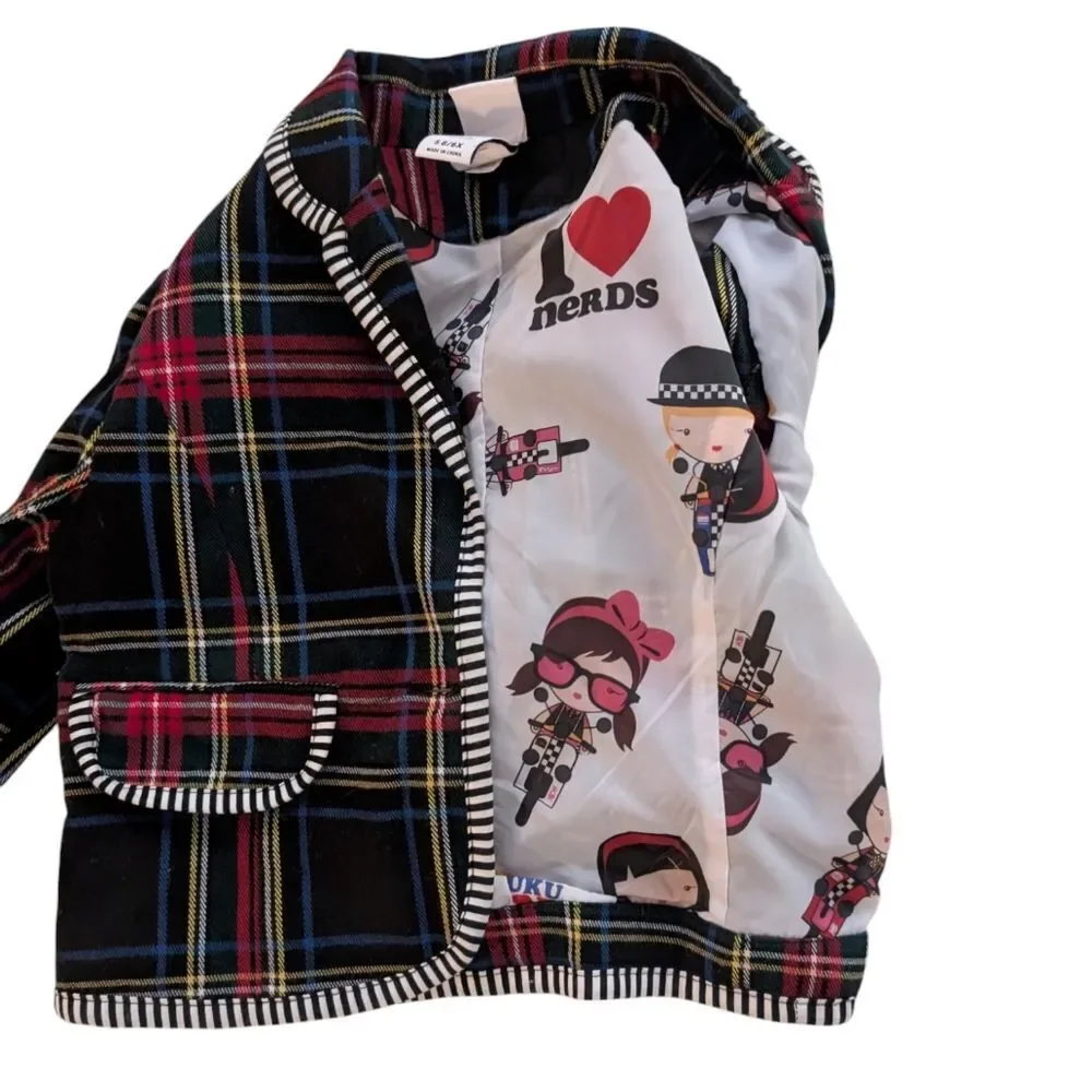 Harajuku‎ mini Y2K plaid & striped blazer girls size 6 holiday